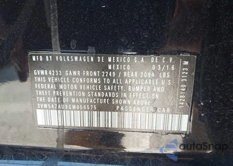 2016 Volkswagen Golf Gti Autobahn W/Performance Package 4-Door from USA, damaged, VIN 3VW547AU9GM056575